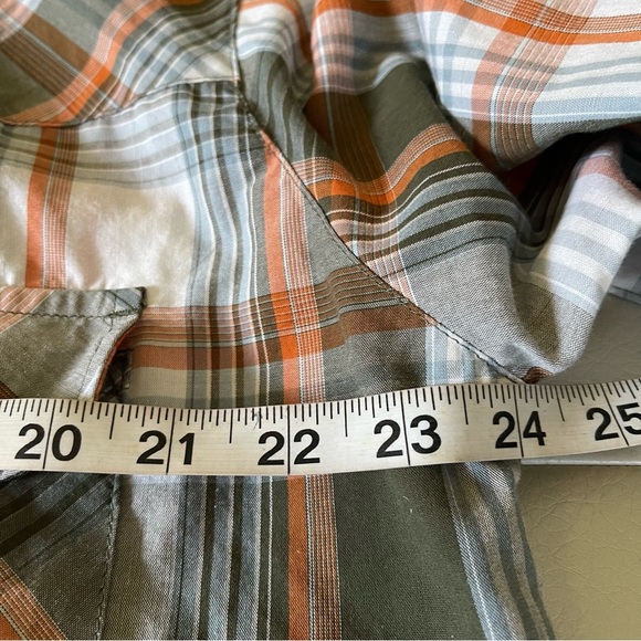 Work 'N Sport men’s short sleeve Pearl snap button up shirt size large plaid - Picture 7 of 8